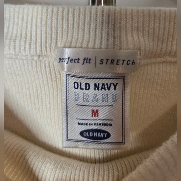 Old Navy Coastal Striped Sweater | Red & Cream | Button Detail | M - Picture 3 of 5